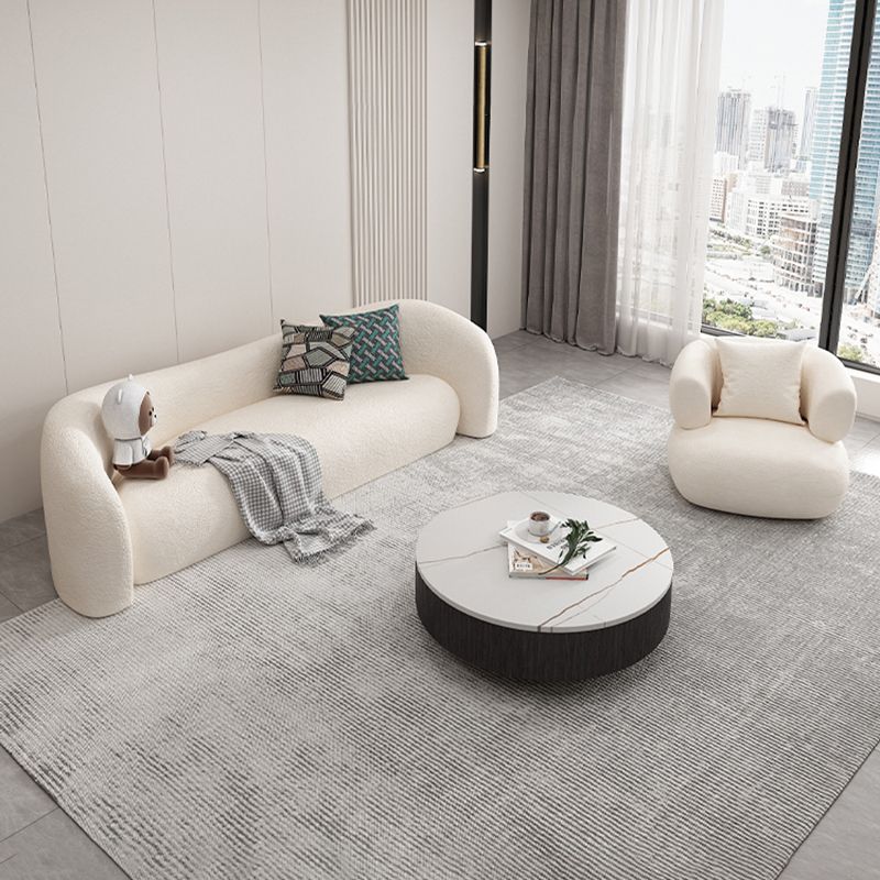 Wool Contemporary Sloped Arm Sofa Curved Sofa for Living Room, Apartment Clearhalo 'furn' 'furn_sofas' 'Furniture' 'Living Room Furniture' 'Sofa' 'sofas' 1200x1200_8c4058e2-3203-4784-936b-fcf2b0c757ab