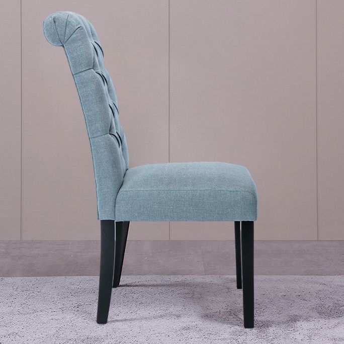 Modern Solid Back Kitchen Dining Side Chair with Black Wood Legs Dining Side Chair Clearhalo ' kitchen&dining_furn' 'Dining Chairs' 'Dining Tables & Seating' 'dining_chair' 'furn' 'furn_dining_chair' 'Furniture' 'furniture_dining_chair' 'Kitchen & Dining Furniture' 'kitchen' 1200x1200_8c40983a-744e-4d1b-bf8c-da52bd73a4a3