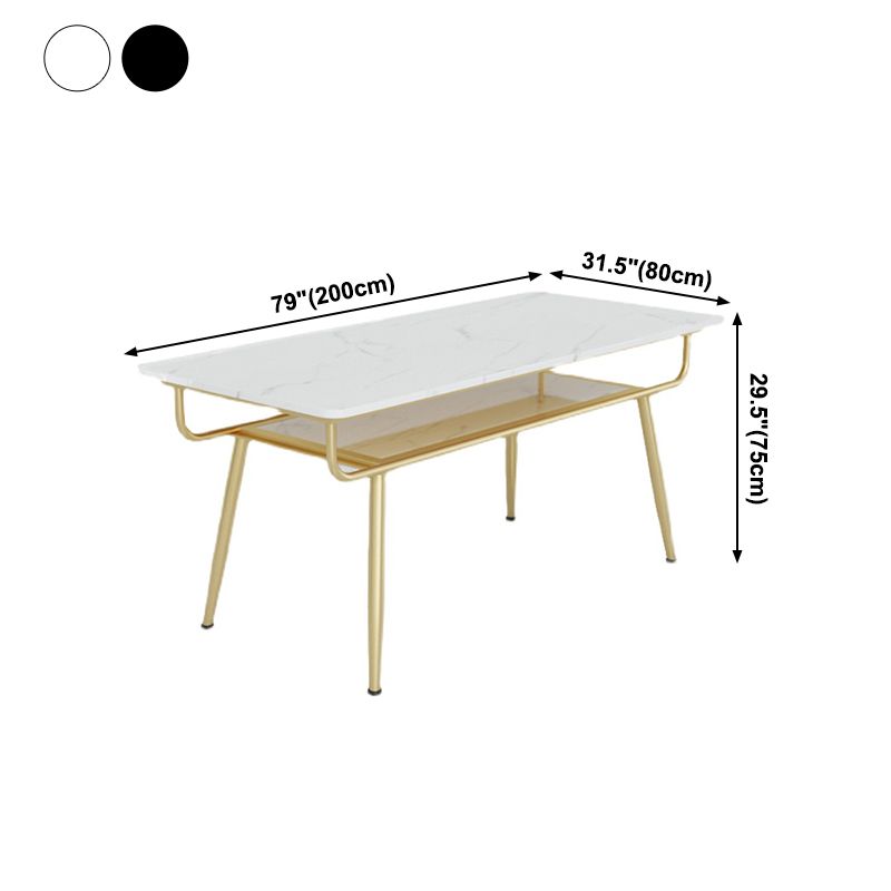 Traditional Luxury Dining Table Rectangle Marble Dinner Table with Metal Base Clearhalo ' dining_table' 'Dining Tables & Seating' 'Dining Tables' 'furn' 'furn_dining_table' 'Furniture' 'furniture_dining_table' 'Kitchen & Dining Furniture' 'kitchen&dining_furn' 'kitchen' 'kitchen_dining_table' 1200x1200_8c42f875-714d-4bfc-b95e-4b13d7901d68