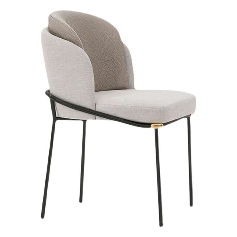 Contemporary Metal Dining Room Chairs Armless Upholstered Side Chairs for Home Use Clearhalo ' kitchen&dining_furn' 'Dining Chairs' 'Dining Tables & Seating' 'dining_chair' 'furn' 'furn_dining_chair' 'Furniture' 'furniture_dining_chair' 'Kitchen & Dining Furniture' 'kitchen' 1200x1200_8c43222e-00df-4243-957a-4f0f942c78bf