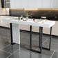 Mesa de bar rectangular Glam, mesa con pedestal doble de mármol para interiores