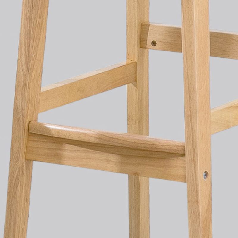 Sgabello da bar in legno di gomma in legno di gomma posteriore con base in legno