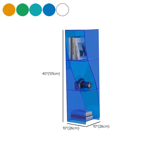 Modern Style Closed Back Bookcase Standard Acrylic Bookshelf with Shelves