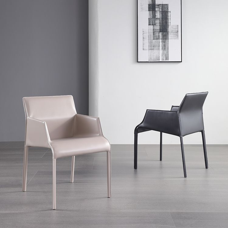 Moderne binnengestoffeerde tankstoel Faux lederen eetkamerstoel voor eetkamer