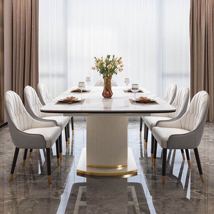 Extendable Sintered Stone Dining Table for Restaurant Luxury Storage Table with Pedestal Clearhalo ' dining_table' 'Dining Tables & Seating' 'Dining Tables' 'furn' 'furn_dining_table' 'Furniture' 'furniture_dining_table' 'Kitchen & Dining Furniture' 'kitchen&dining_furn' 'kitchen' 'kitchen_dining_table' 1200x1200_8c44b7ee-5648-4665-b745-bc7659ab289b
