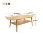 17.72" Tall Contemporary Style Coffee Cocktail Table Solid Wood Coffee Table