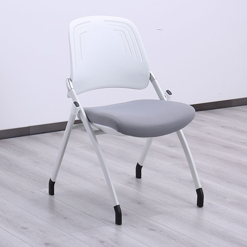 Silla de escritorio moderna tapizada de plástico, silla de oficina en casa con parte trasera media