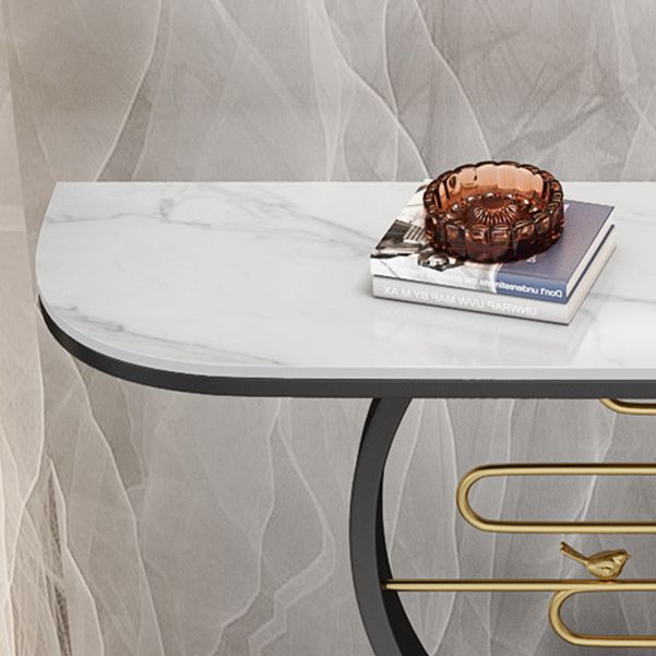 Tavolo da console in pietra glam 12 "W tavolo di accento resistente alla macchia mezzano per la sala