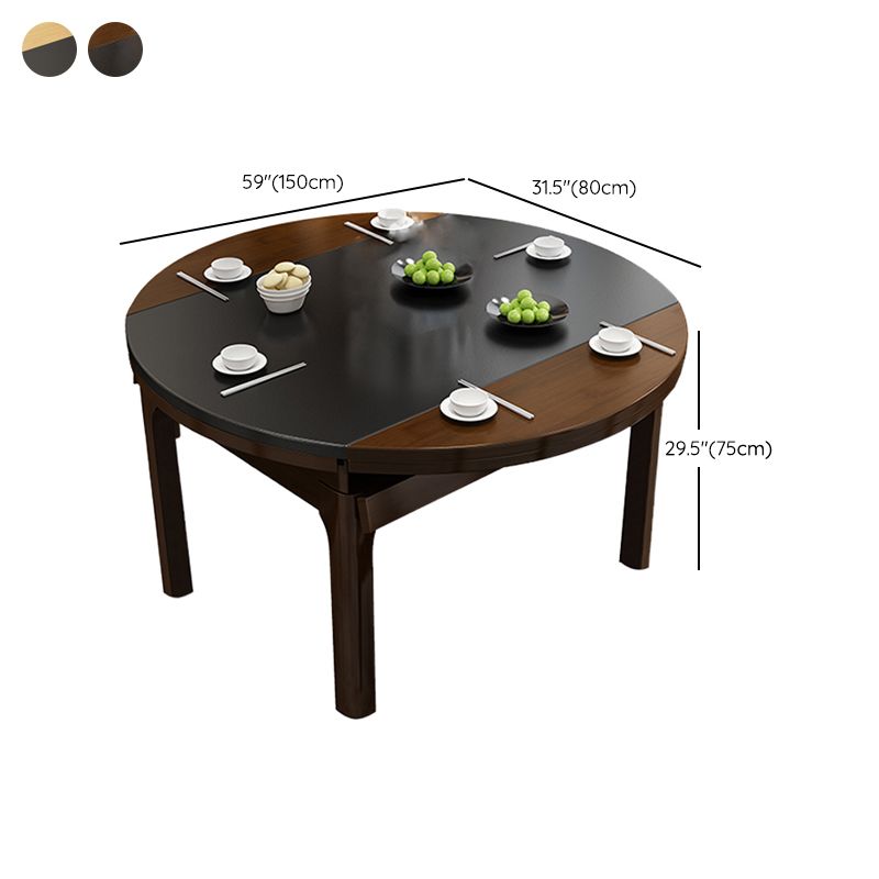 Mesa de comedor de cocina contemporánea, mesa de comedor extensible de madera maciza con 4 patas