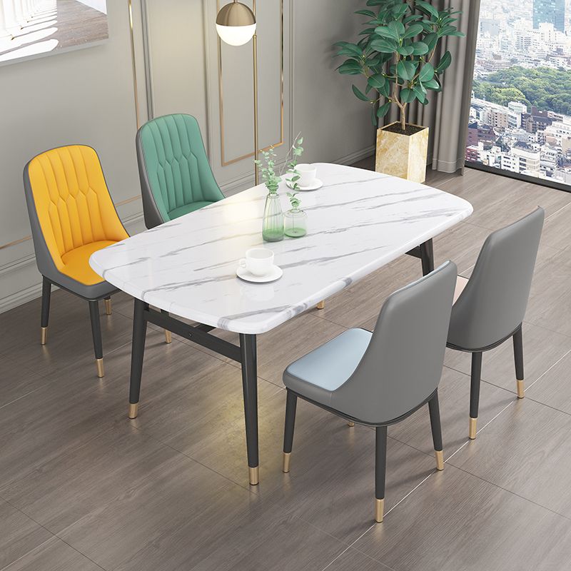 Scandinavian Home Side Chair Solid Back Metal Upholstered Dining Room Chair (Set of 2) Clearhalo ' kitchen&dining_furn' 'Dining Chairs' 'Dining Tables & Seating' 'dining_chair' 'furn' 'furn_dining_chair' 'Furniture' 'furniture_dining_chair' 'Kitchen & Dining Furniture' 'kitchen' 1200x1200_8c4685e3-d49b-4ca6-8911-9809eba9354a