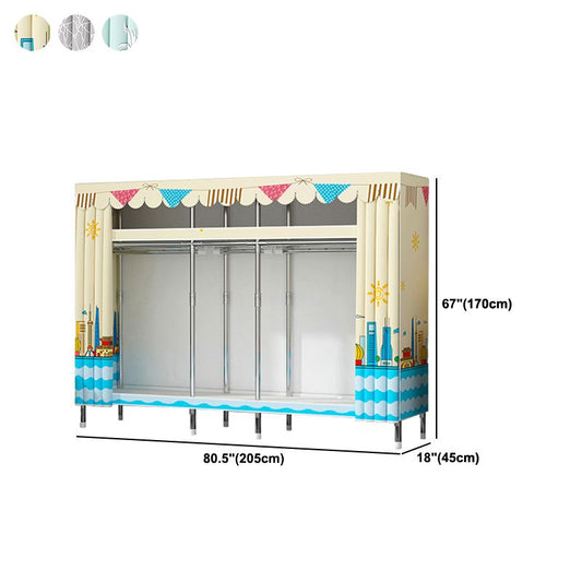 Contemporary Style Wardrobe Metal 1-Door Wardrobe Closet With Legs