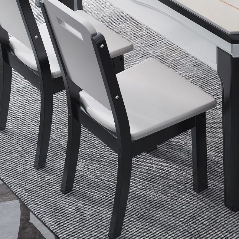 Modern Style Stone Set of 7 Round Shape Dining Furniture Set