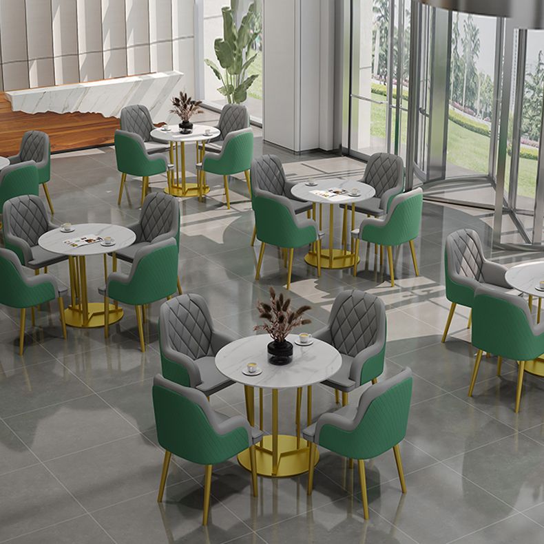 Scandinavisch design lederen eetkamerstoelen stoere achterstoel met achterste arm voor keuken