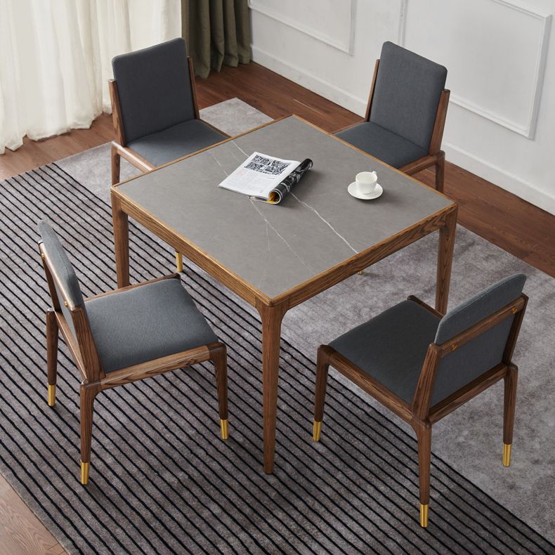 Square 4 Legs Industrial Dining Table Grey Fixed Table of Sintered Stone Clearhalo ' dining_table' 'Dining Tables & Seating' 'Dining Tables' 'furn' 'furn_dining_table' 'Furniture' 'furniture_dining_table' 'Kitchen & Dining Furniture' 'kitchen&dining_furn' 'kitchen' 'kitchen_dining_table' 1200x1200_8c48aace-6739-4213-ae9f-b61458cc447a