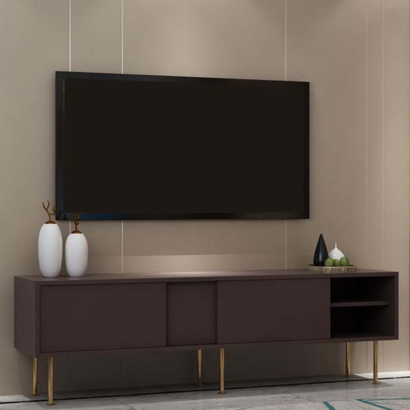 Console multimediale per TV in legno Console multimediale moderna Supporto TV per soggiorno