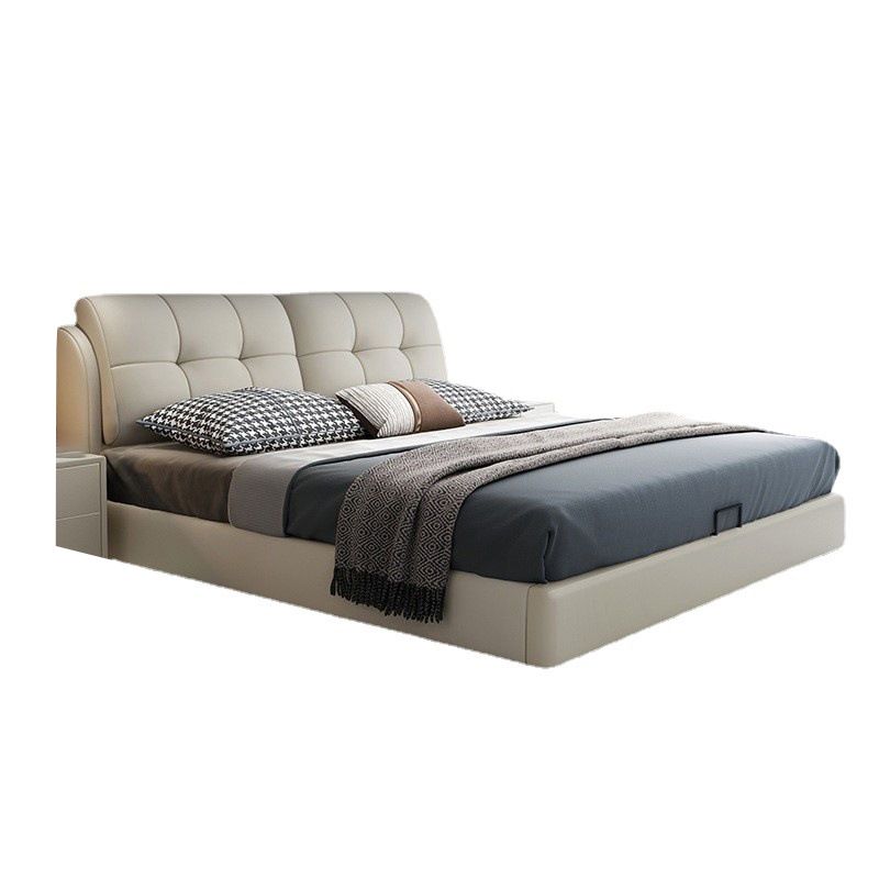 Rangement en bois de pin contemporain avec dossier de tête de tête de rangement