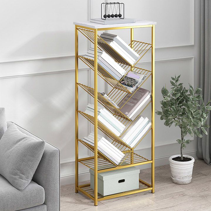 Modern Metal Book Shelf Home Open Back Bookcase with Shelves Clearhalo 'Bookcases' 'furn' 'furn_bookcases' 'Furniture' 'Office Furniture' 1200x1200_8c4aac68-97e4-4716-afb1-f749169d8241