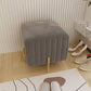 Pouf Pouf contemporain Ottoman carré de couleur unie en velours coulère avec des jambes métalliques