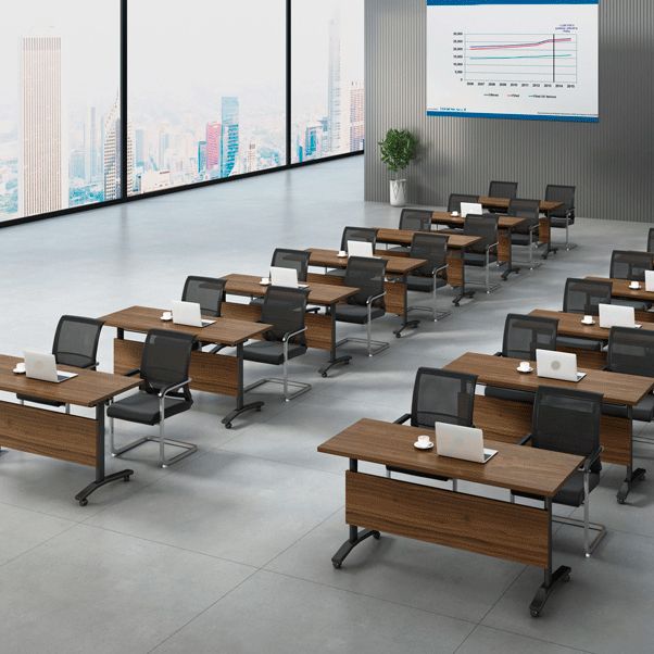 Hersteller Holz rechteckiger Klapptisch zeitgenössischer Büroschreibtisch mit Rädern