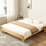Contemporary Natural Mattress Included Solid Wood Solid Color Standard Bed