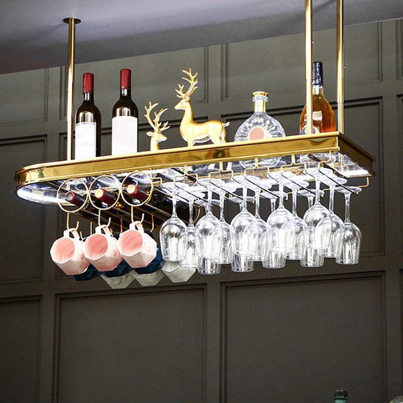 Glam Style Hanging Wine Rack Metal Wine Bottle & Glass Rack for Bar Clearhalo 'furn' 'furn_wine_racks' 'Furniture' 'Kitchen & Dining Furniture' 'Wine Racks' 'wine_racks' 1200x1200_8c513e6d-5350-4164-918a-7b1213483ccd