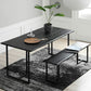 Contemporary Rectangle Dining Table Pine Solid Wood Table with Black Double Pedestal Clearhalo ' dining_table' 'Dining Tables & Seating' 'Dining Tables' 'furn' 'furn_dining_table' 'Furniture' 'furniture_dining_table' 'Kitchen & Dining Furniture' 'kitchen&dining_furn' 'kitchen' 'kitchen_dining_table' 1200x1200_8c52decb-c28e-45f2-ad3c-8eea9b49f01f