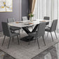 Traditional Luxury Rectangle Dining Table White Sintered Stone Table with Black Pedestal Base Clearhalo ' dining_table' 'Dining Tables & Seating' 'Dining Tables' 'furn' 'furn_dining_table' 'Furniture' 'furniture_dining_table' 'Kitchen & Dining Furniture' 'kitchen&dining_furn' 'kitchen' 'kitchen_dining_table' 1200x1200_8c52ecad-cece-4f46-9ead-3502774b793e