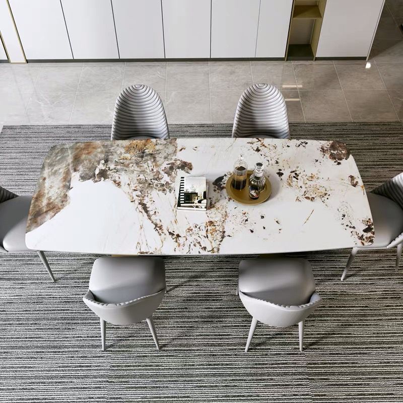 Glam 1/4/5/7 Pieces Dining Set Rectangular Double Pedestal Dining Set Clearhalo 'Dining Room Sets' 'Dining Tables & Seating' 'dining_room_set' 'furn' 'furn_dining_room_set' 'Furniture' 'furniture_dining_room_set' 'Kitchen & Dining Furniture' 1200x1200_8c53e0f3-ced5-45d3-a993-9df8d53f5abf