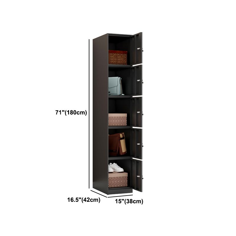 Metal Industrial Cabinet with Hinged Door Black Steel Storage Cabinet for Home Clearhalo 'Armoires & Wardrobes' 'armoires_wardrobes' 'Bedroom Furniture' 'furn' 'furn_armoires_wardrobes' 'Furniture' 1200x1200_8c54703c-e7ea-4348-ab00-17c76ddc72be