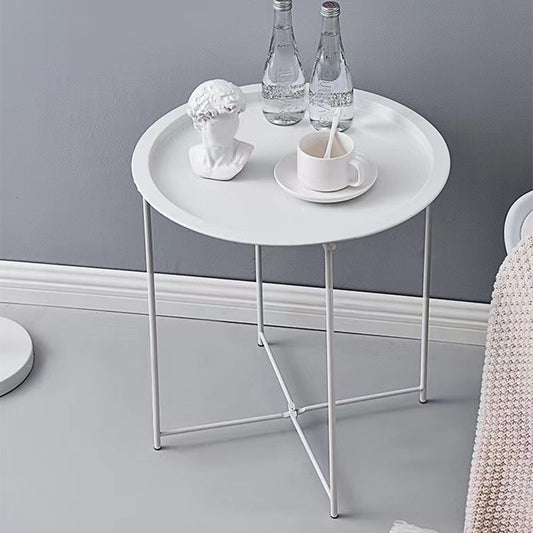 Mid-Century Cross Legs Side Table Metal Round Side End Table Clearhalo 'Coffee & Accent Tables' 'End & Side Tables' 'end_side_tables' 'furn' 'furn_end_side_tables' 'Furniture' 'Living Room Furniture' 1200x1200_8c5542e1-ba27-4c6e-8fad-4570e5651dfa