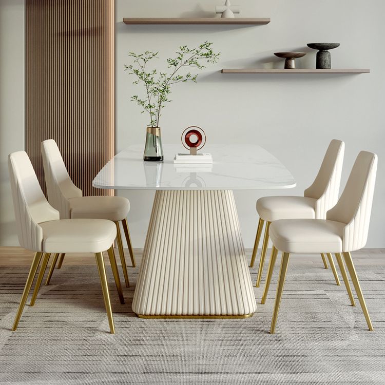 Rectangle Traditional Luxury Dining Table White Sintered Stone Table with Pedestal Base Clearhalo ' dining_table' 'Dining Tables & Seating' 'Dining Tables' 'furn' 'furn_dining_table' 'Furniture' 'furniture_dining_table' 'Kitchen & Dining Furniture' 'kitchen&dining_furn' 'kitchen' 'kitchen_dining_table' 1200x1200_8c5b75ba-b2c8-45c8-a102-f658e6756b7e