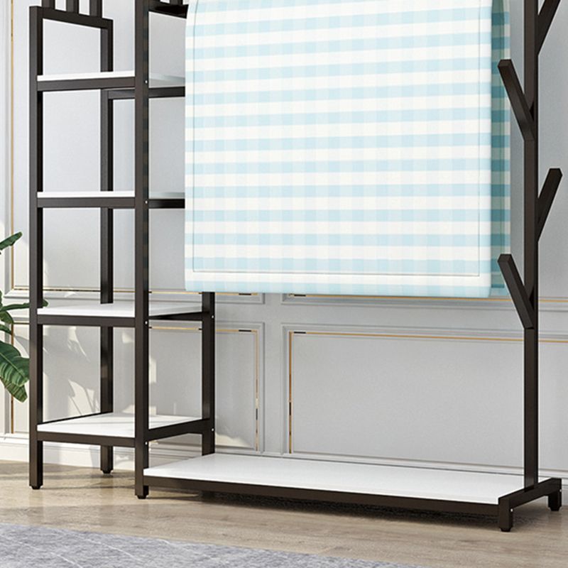 Modern Hall Stand with Hooks Storage Shelves Wood Coat Rack with Shoe Storage Bench Clearhalo 'Entry & Mudroom Furniture' 'furn' 'furn_hall_tree_coat_racks' 'Furniture' 'Hall Trees & Coat Racks' 'hall_tree_coat_racks' 1200x1200_8c5c0a76-4f52-4051-b504-5e04c577099e