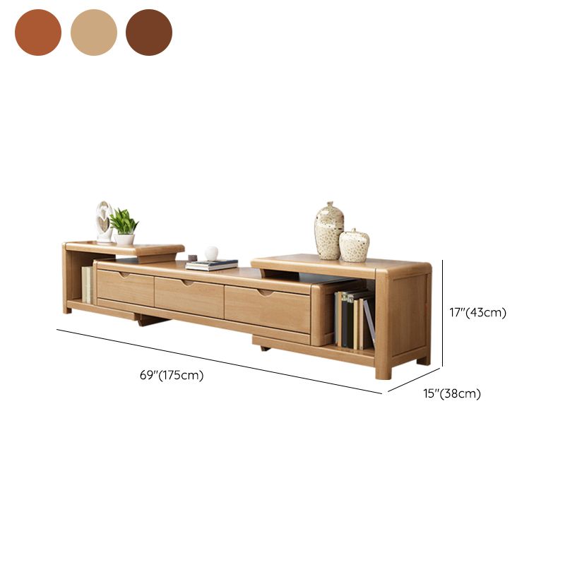 Scandinavian Rubber Wood Media Console Open Shelving TV Stand with Drawers Clearhalo 'furn' 'furn_tv_stands_entertainment_centers' 'Furniture' 'Living Room Furniture' 'TV Stands & Entertainment Centers' 'TV Stands & Media Storage Furniture' 'tv_stands_entertainment_centers' 1200x1200_8c5c545e-e95b-4c6a-8b3c-ce4de8eedec3
