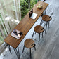 Rectangle Bar Pub Table Set 1/4 Pcs Solid Wood Top Bar Table and Iron Stools Clearhalo 'Bar Furniture' 'furn' 'furn_home_bar_bar_sets' 'Furniture' 'Home Bars & Bar Sets' 'home_bar_bar_sets' 'Kitchen & Dining Furniture' 1200x1200_8c5d346f-0ad8-44fc-834c-520895a4034d