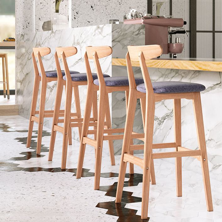 Scandinavian Restaurant Rubberwood Stool Matte Finish Upholstered Bar Stools Clearhalo 'Bar Furniture' 'Bar Stools' 'bar_stools' 'furn' 'furn_bar_stools' 'Furniture' 'furniture_bar_stools' 'Kitchen & Dining Furniture' 1200x1200_8c5d3b58-f029-4f43-9472-013197e4d4f0