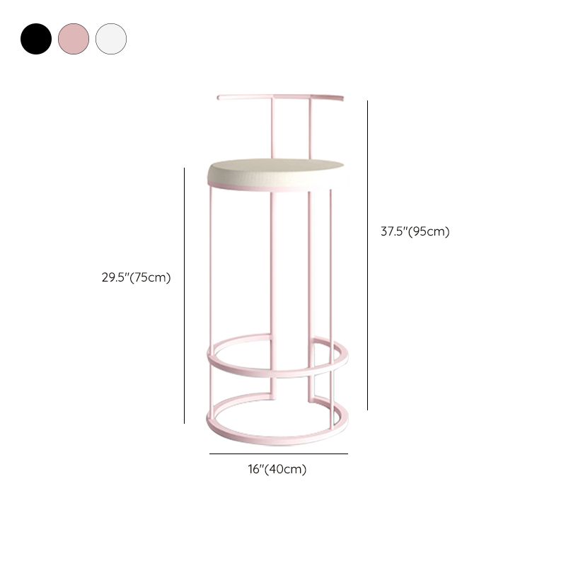 Contemporary Upholstered Counter Stool Bar-height Bar Stool with Metal Base Clearhalo 'Bar Furniture' 'Bar Stools' 'bar_stools' 'furn' 'furn_bar_stools' 'Furniture' 'Kitchen & Dining Furniture' 1200x1200_8c5dca9a-bdb7-4ccf-bb55-9f7487739648