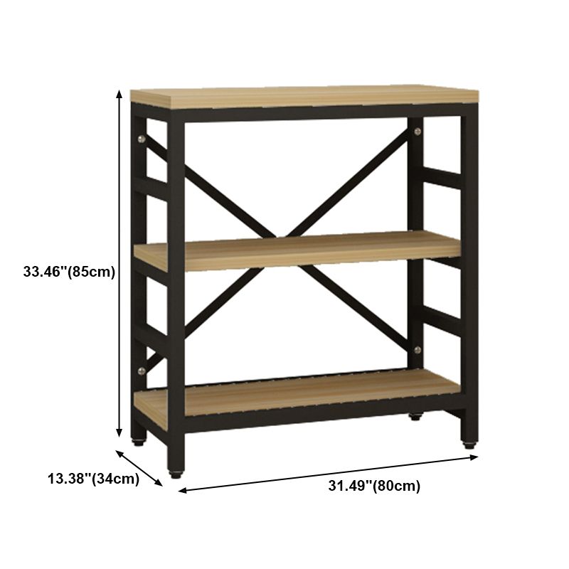 Estantería de estilo moderno marco de metal negro abiertamente estantería para la oficina