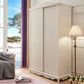 Wooden Wardrobe Cabinet White Wardrobe Closet with Garment Rod