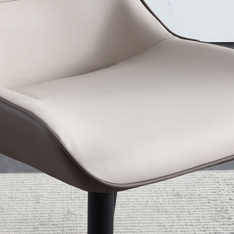 Modern Simple Side Chair Faux Leather Wingback Chair for Bedroom