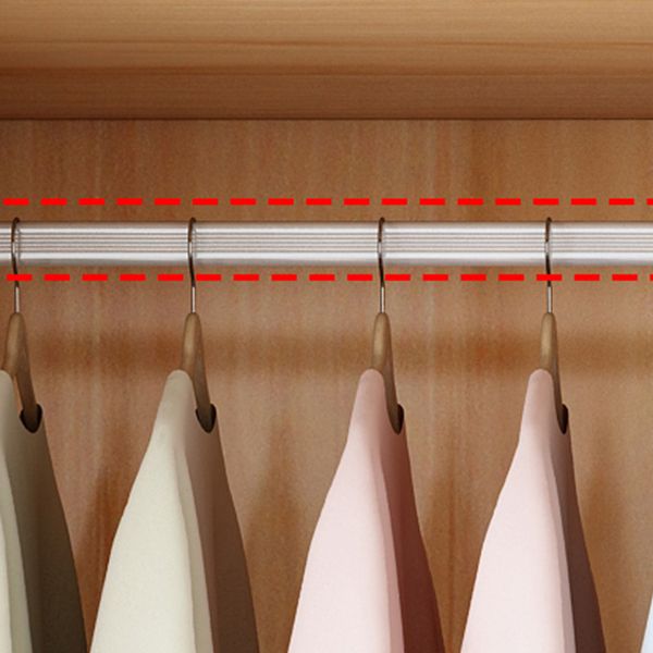 Wood Frame Wardrobe Freestanding Wardrobe Armoire with Shelves and Clothes Rail