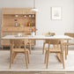 Modern Dining Set with Wooden Frame 1/2/5/6 Pieces Light Wood Finish Dinette Set