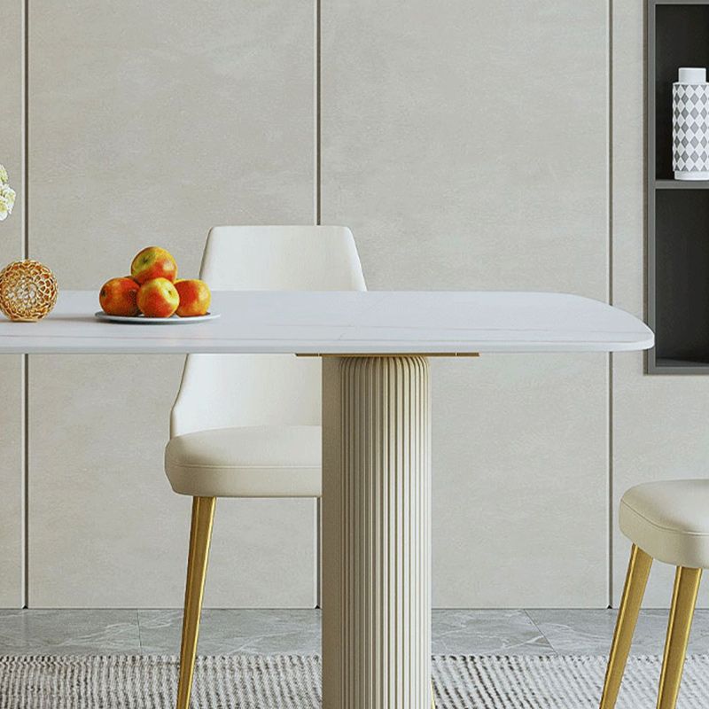 1/2/5/7 Pieces Dining Set Glam Style Rectangle Sintered Stone Dining Table Set Clearhalo 'Dining Room Sets' 'Dining Tables & Seating' 'dining_room_set' 'furn' 'furn_dining_room_set' 'Furniture' 'furniture_dining_room_set' 'Kitchen & Dining Furniture' 'kitchen&dining_furn' 'kitchen' 1200x1200_8c633f68-a43a-49a1-bc37-a1e215ac1345