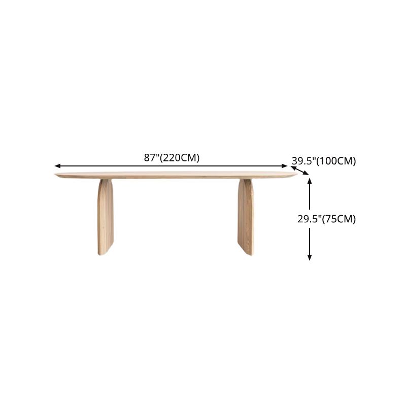 Oval Double Pedestal Modern Table Solid Wood Fixed Table for Home Use Clearhalo ' dining_table' 'Dining Tables & Seating' 'Dining Tables' 'furn' 'furn_dining_table' 'Furniture' 'furniture_dining_table' 'Kitchen & Dining Furniture' 'kitchen&dining_furn' 'kitchen' 'kitchen_dining_table' 1200x1200_8c63bc83-4b2b-49af-bfd2-fea025d5a039