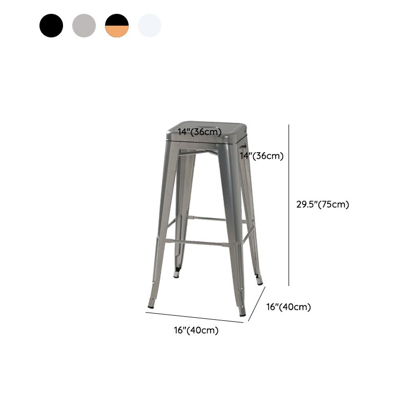 Sgabelli da pranzo quadrati moderni in metallo sgabelli senza braccia con poggiapiedi