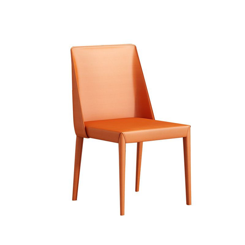 Modern Metal Dining Armless Chair Leather Dining Room Chairs for Restaurant Use