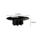 Modern Style Round Glass Table with Metal Base Pedestal Base Coffee Table