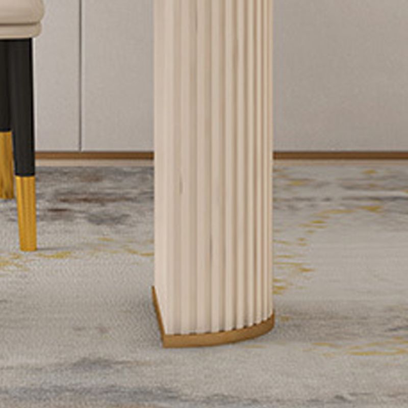 Bureau de bureau d'écriture ovale contemporain Bureau de bureau en blanc avec des jambes