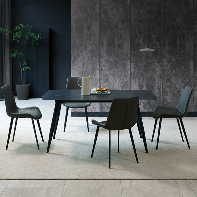 Contemporary Side Chair Metal Solid Back Dining Room Chair for Brasserie Clearhalo 'Dining Chairs' 'Dining Tables & Seating' 'dining_chair' 'furn' 'furn_dining_chair' 'Furniture' 'Kitchen & Dining Furniture' 1200x1200_8c656dab-af6e-4543-95dd-9c75b04f28b6
