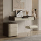Modern Bedroom Makeup Vanity Desk Faux Leather Vanity Dressing Table