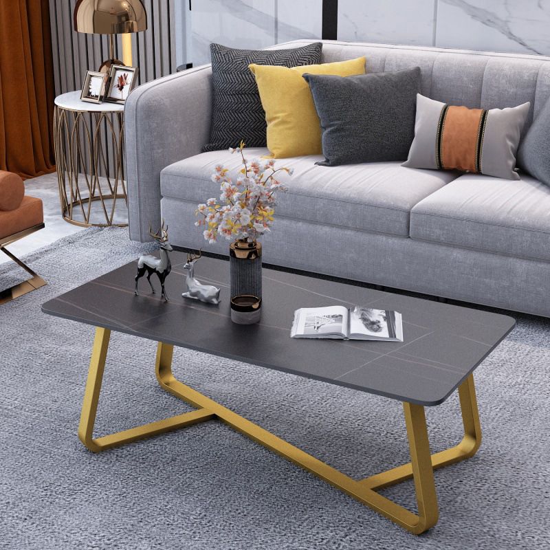 Cross Legs 1 Single Coffee Table Modern Rectangular Cocktail Table Clearhalo 'Coffee & Accent Tables' 'Coffee Tables' 'coffee_tables' 'Furniture' 'furniture_coffee_tables' 'Living Room Furniture' 1200x1200_8c691ede-fcbf-4890-a9f1-1b5e9ca7bffb